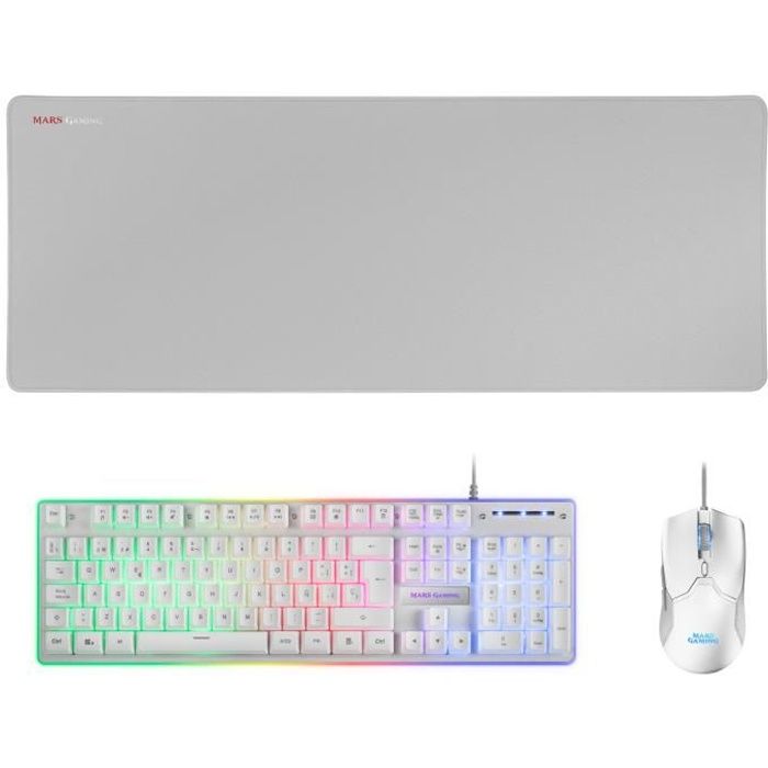 Combo Gaming Mars Gaming MCPX – Clavier H-MECH, Souris 10K, Tapis XXL - vue 2
