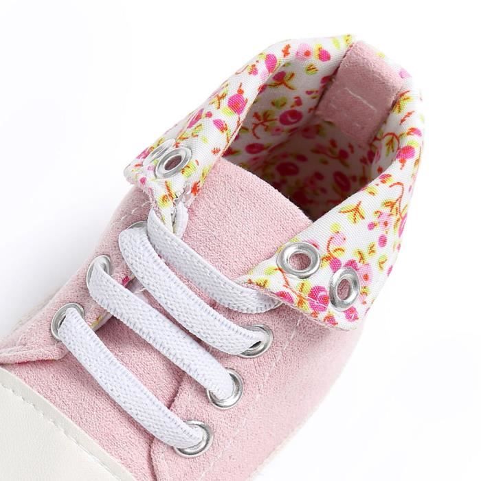 FANSU Chaussures Bebe Souple, Chaussures Premiers Pas Bébé Garcon Fille Respirant Avec Souples Semelles Antidérapant Confort Filles Enfants Chaussures Pour 6-36 Mois