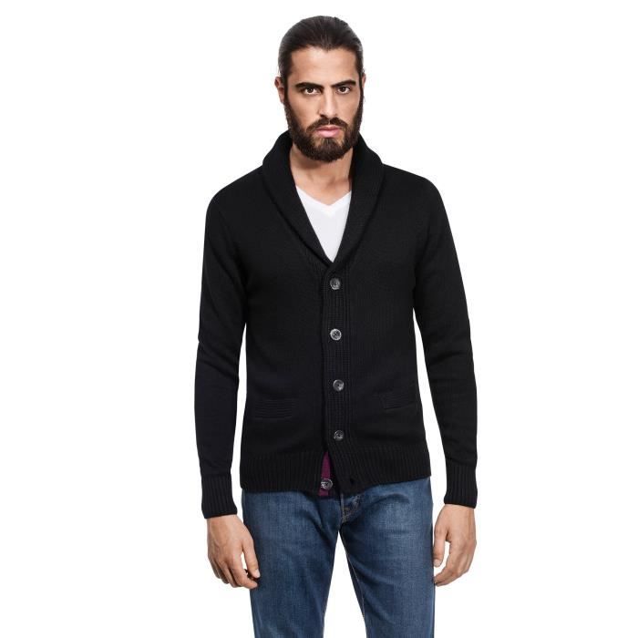 Cardigan hommes, maille épaisse, avec col châle, Slim-fit 3OCKDS Taille