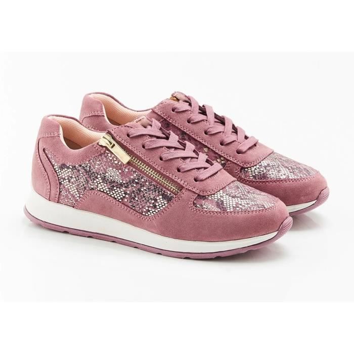 damart baskets fantaisie à lacets amortyl vieux rose 754420197 femmes chaussures