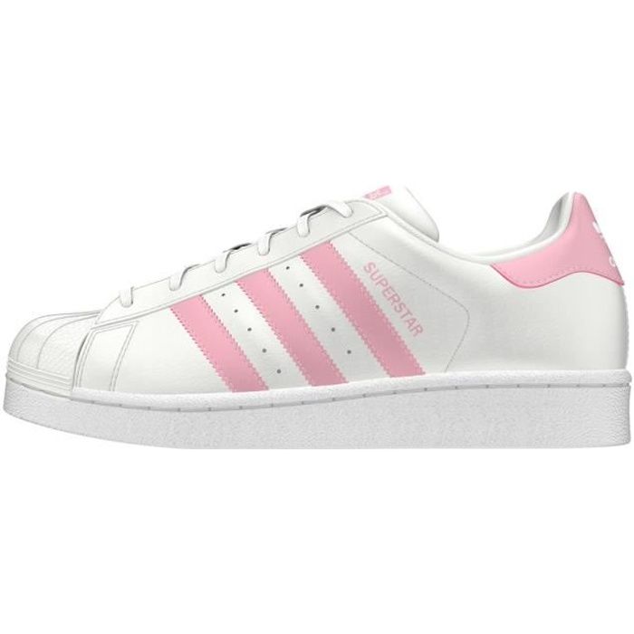 Adidas superstar blanc et rose - Achat / Vente pas cher