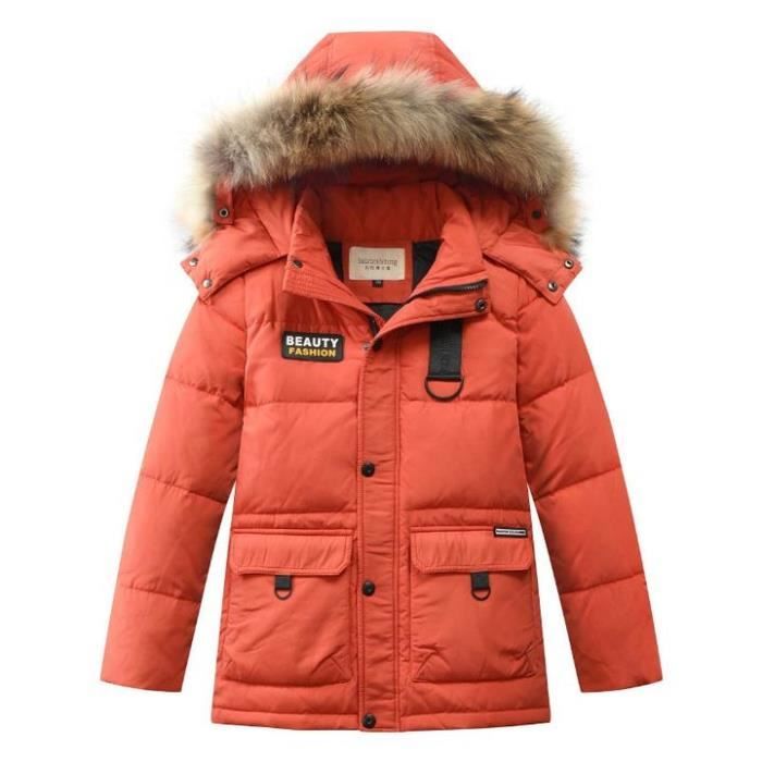 manteau garcon avec capuche fourrure