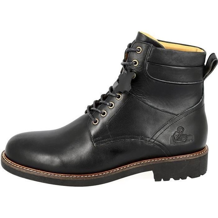 Boots homme à lacets en Cuir Noir Marque Modèle Adulte