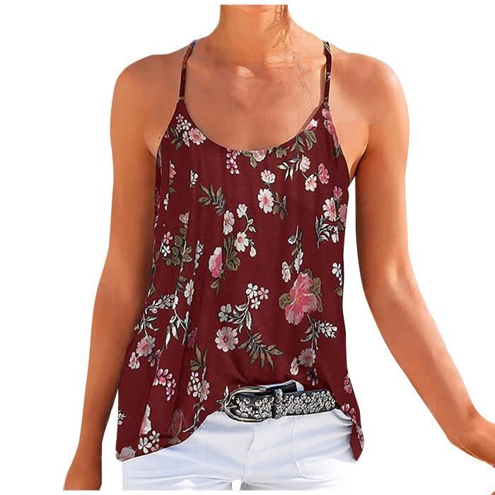 Haut D'été Sans Manches FAT FACE - Violet/vert Floral, Taille 14, En Coton - Parfait Pour L'été !