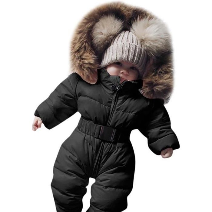 Hiver infantile b b gar on fille barboteuse veste capuche