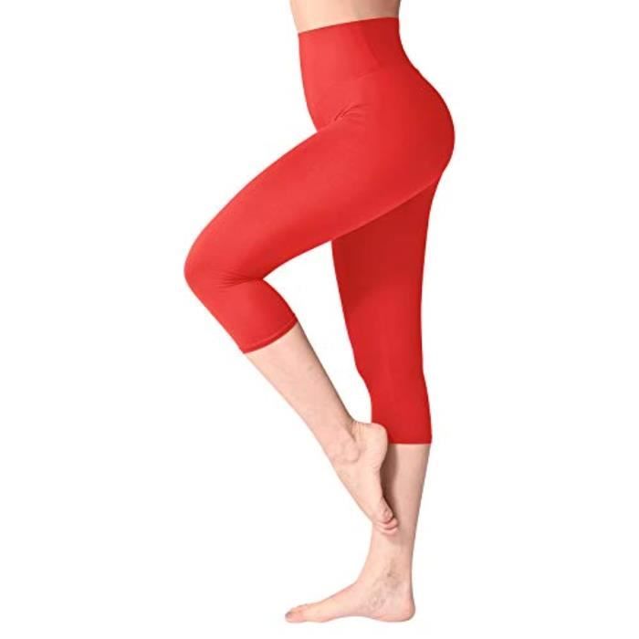 Leggings Femme Taille Haute Renforcée En Coton - Longueur Longue (72cm D'entrejambe), Pour Yoga, Pilates