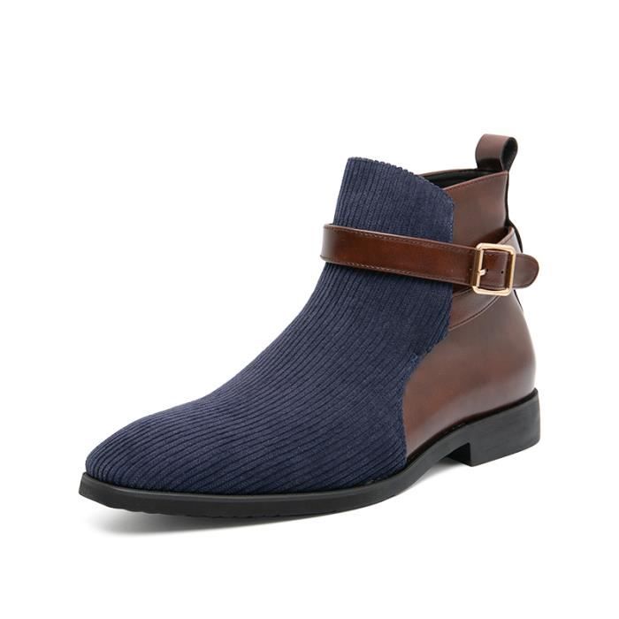 Bottines Homme Industrie Australia En Cuir Bleu - Taille UK 7 / EU 40 - Avec Gore-Tex & Vibram