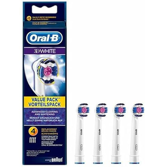 Lot de 3 têtes de rechange pour Brosse à Dents Électriques - ORAL-B - 3D - 4 Pièces - Technologie CleanMaximiser