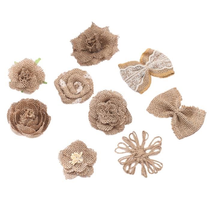 STCRERAG 12 PCS Nœuds Décoratifs En Toile De Jute Papillon