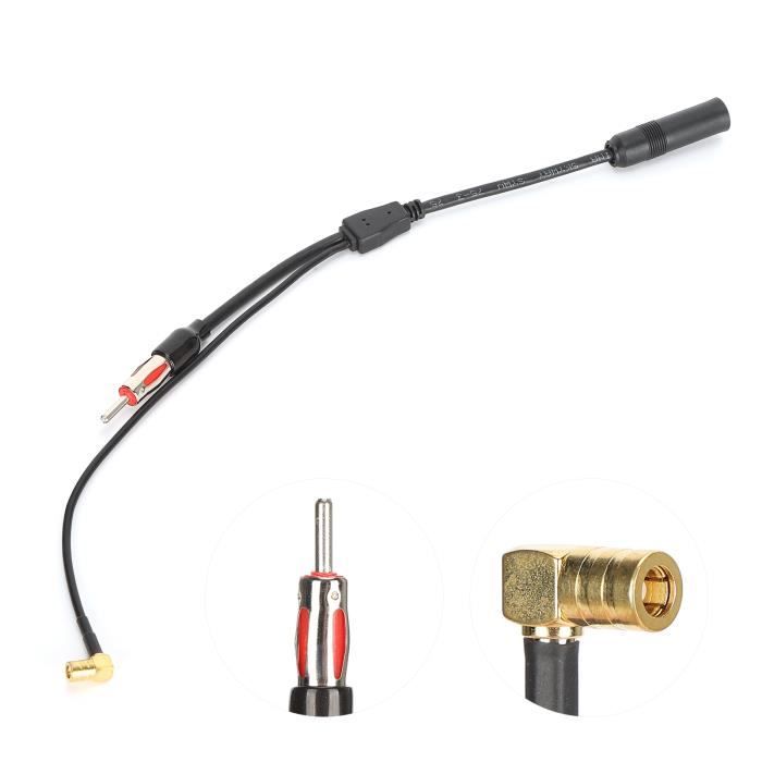 Qiilu Cable rallonge antenne autoradio, transmission rapide et stable, compatible avec la plupart des voitures