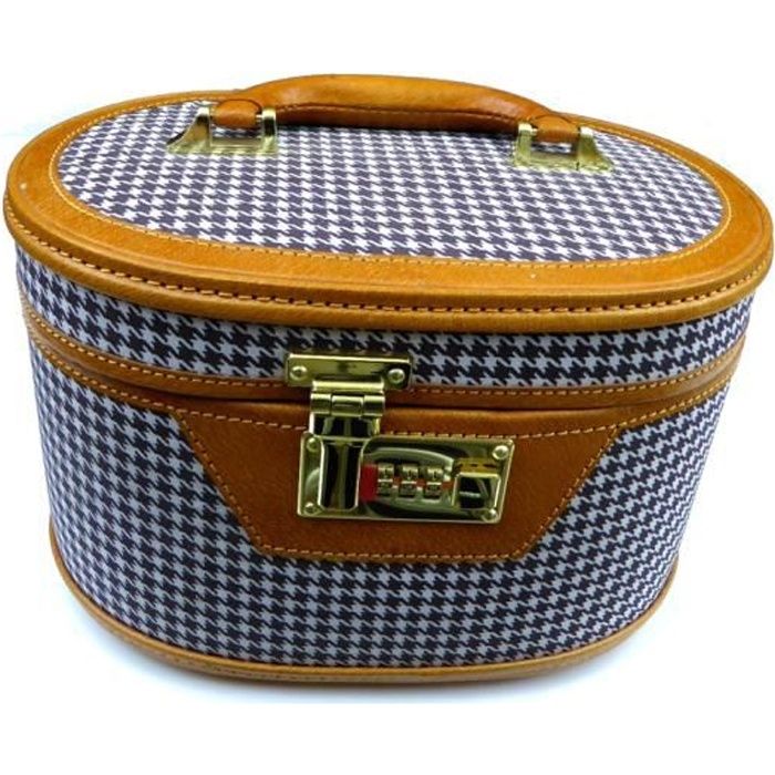 Vanity case rigide garni cuir set de 2pcs RC006217