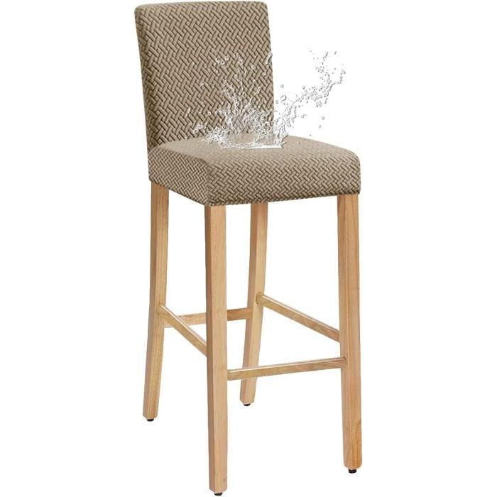 2 Pièces Housses De Tabouret De Bar Rondes 32-38cm - Housse Chaise Ronde Élastique Beige, Protecteur Doux Et Confortable Pour Salon, Bureau Et Maison