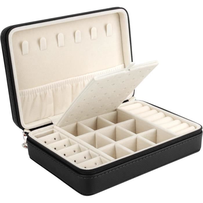 Boîte à Bijoux Et Maquillage – Coffret Blanc Similicuir, Plusieurs Compartiments – Neuf Avec étiquettes