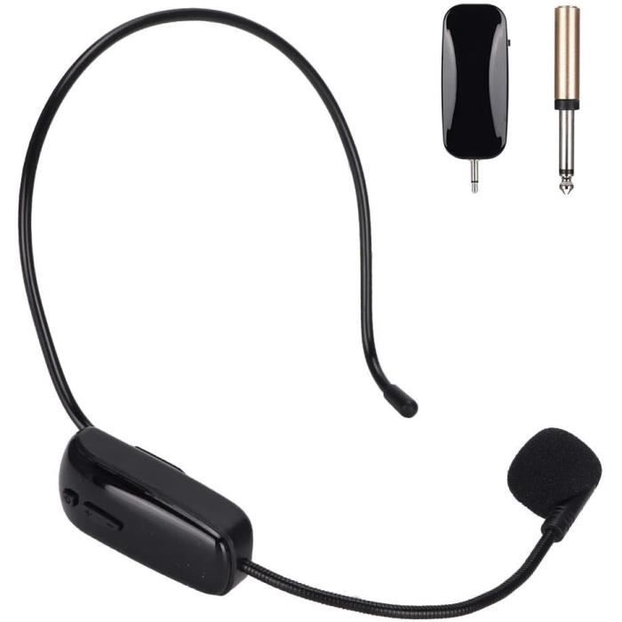 Casque micro UHF sans fil et portable 2 en 1, portée de 50,3 m Casque micro UHF sans fil et portable 2 en 1, portée de 50,3 m