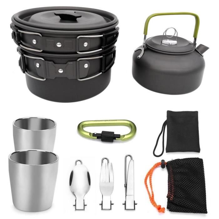 Kit Mess Et Théière Camping Coleman – Aluminium – Léger Et Empilable – Occasion