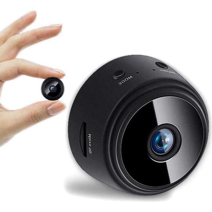 Caméra de surveillance à distance sans fil de détection de mouvement de  mini caméra Wifi 1080P noir - Cdiscount Bricolage