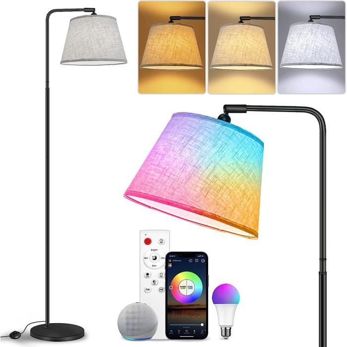 Lampadaire LED , RGBW LED Lampadaire Salon sur Pied d'angle Moderne Lampe d'Ambiance Multicolore