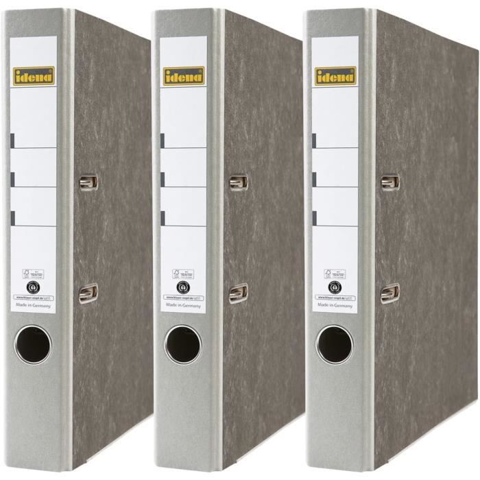 Lot De 3 Classeurs Jaunes - Format A4 - En Plastique - Pour L