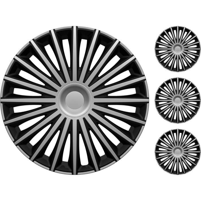 M MOTOS Jeu De 4 Enjoliveurs 15 Pouces - Riez Des Rayures Av