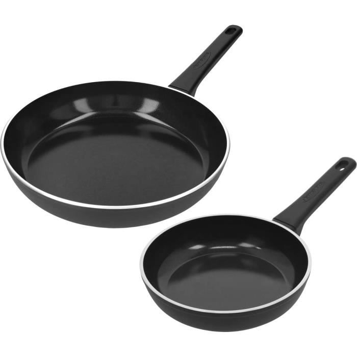 Set De Poêles Backen 20-24-26cm - Induction, Revêtement Antiadhésif Pierre, Couvercle Multipositions - Garantie 5 Ans