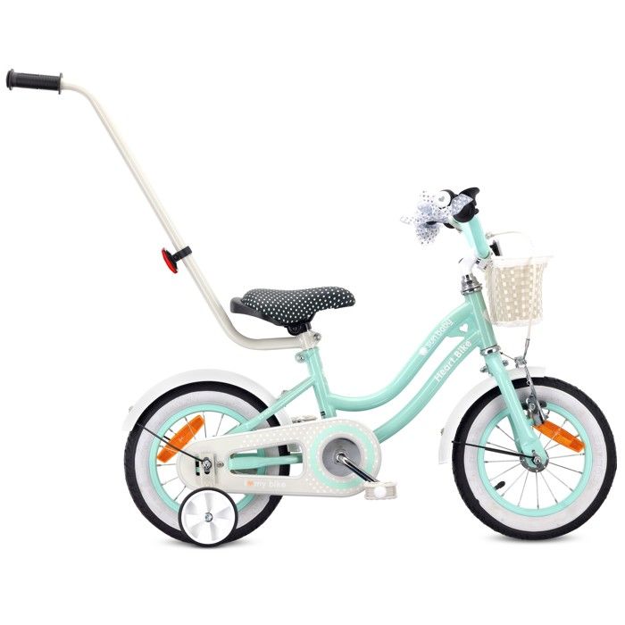 Vélo Enfant - Heart Bike - Roues 12 - 2 à 4 ans - panier - cloche - garde-boue - Menthe