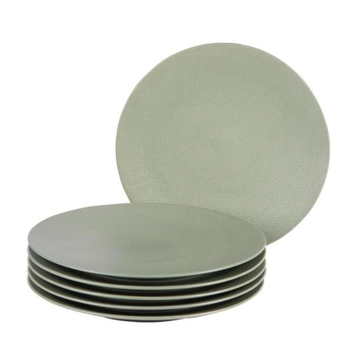 Assiette plate Vésuvio sauge 27 cm (lot de 6) - Table Passion