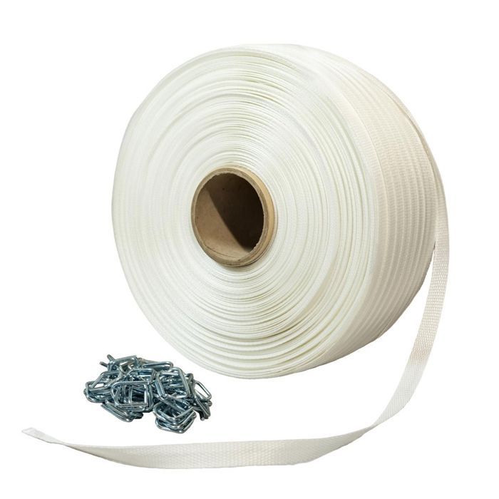 Confezione Reggia Tessile Filo A Filo 16mm X 850m + 250 Fibbie - Resistenza 450 Kg, TECPLAST
