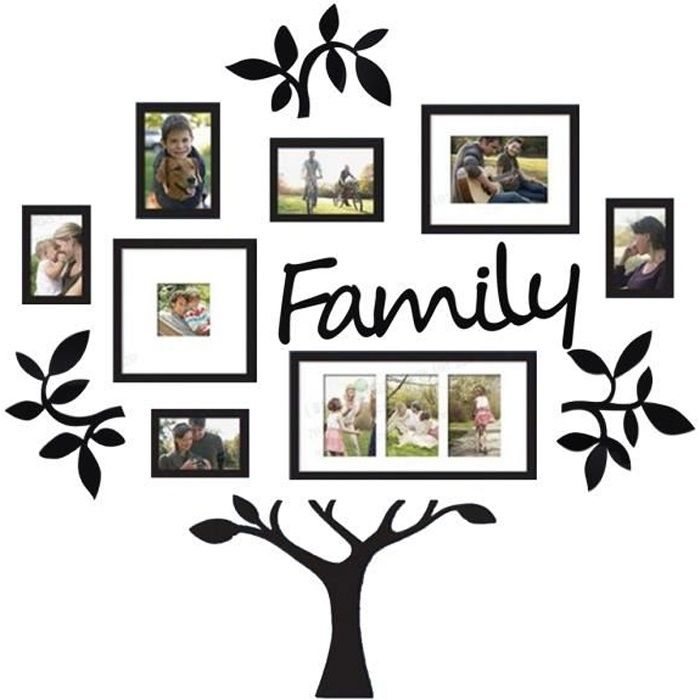 Walplus Photo De Famille Arbre avec Cadre Autocollants Muraux Salon Accueil Décorations