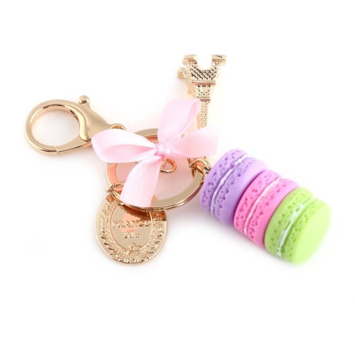 Porte-clés Macaron Tour Eiffel – Mignon Et Coloré – Pour Sac, Clés Ou Voiture