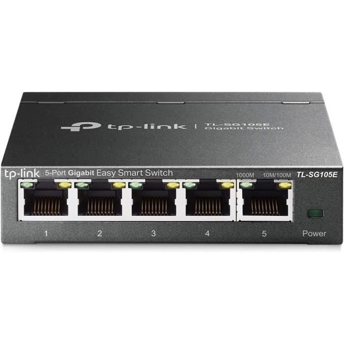 Switch Ethernet Gigabit 5 Ports Gigabit Hub RJ45 - TP-Link TL-SG105E - Switch Manageable