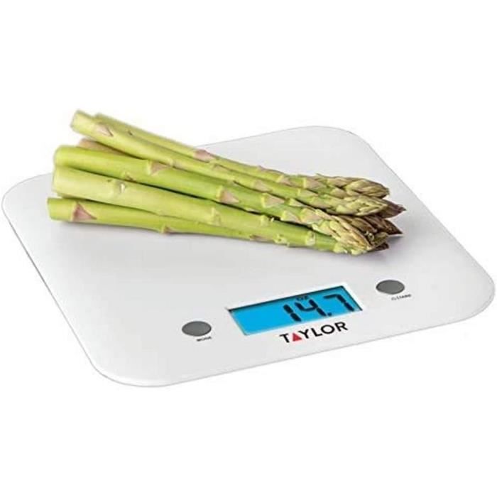 Balance De Cuisine Numérique Taylor Pro - Capacité 5 Kg, Plateau Verre Or Rose - Précision 1 G, Fonction Tare