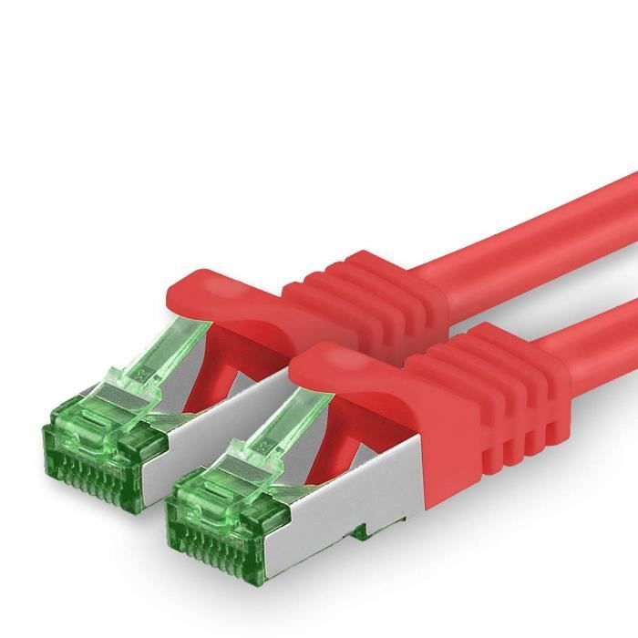 Câble réseau Cat.7 30M - Rouge - 1x câble Ethernet Cat7 Poe Lan 10 Gb S ...
