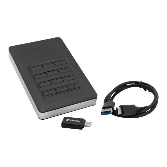 Disque dur externe sécurisé HDD Store 'n' Go avec accès par clavier - VERBATIM - 1 To - USB 3.1 Gen 1