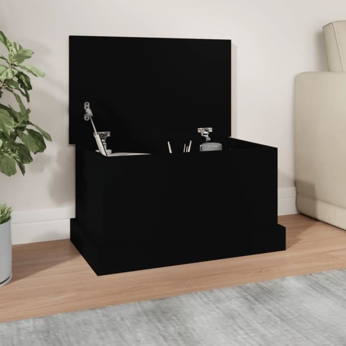 vidaXL Boîte de rangement noir 50x30x28 cm bois dingénierie 816497