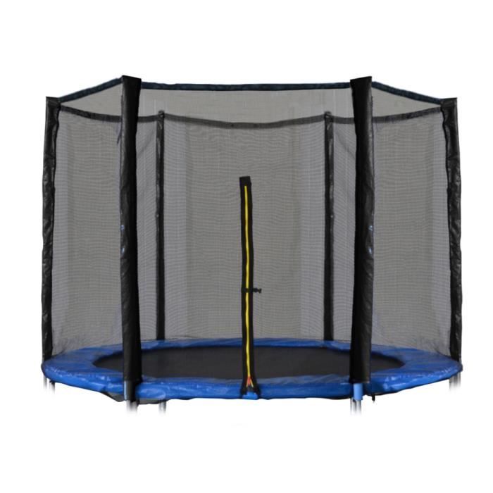 Filet de trampoline 244 cm - bord extérieur - 6 poteaux - 8Ft - filet de sécurité