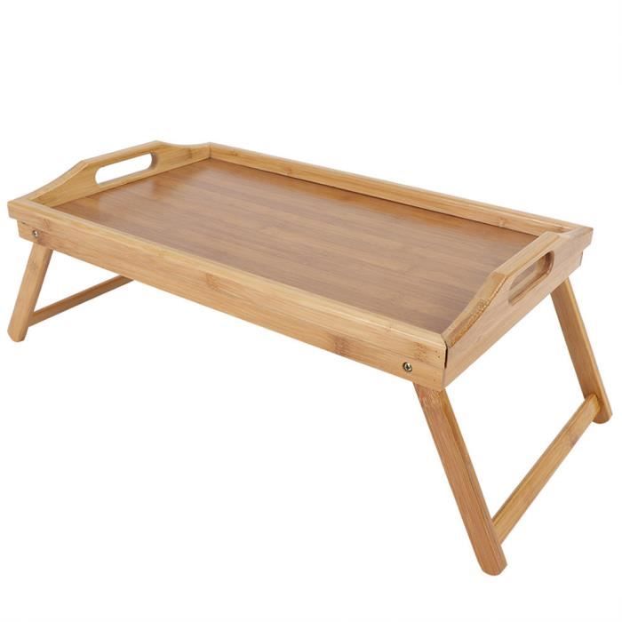 Plateau Pivotant Bambou NiHome Pour Canapé - Table D'Appoint Réglable Hauteur 360° Pour Baignoire