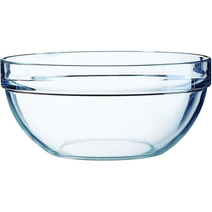 2 saladiers en verre trempé, Arcoroc Lever - Début de Série