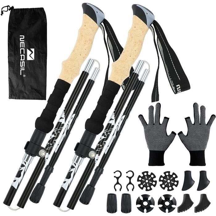 Bâton De Randonnée Extérieur Bâtons Randonnée Télescopiques Outtec - Aluminium 65-135cm, Anti-Choc, Ultra-Légers 300g équipement Randonnée Léger