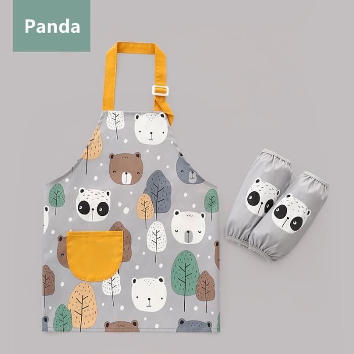 Tablier et Chapeau de Cuisinier pour Enfant - Blanc, Réglable avec 2 Poches - 3-6 Ans