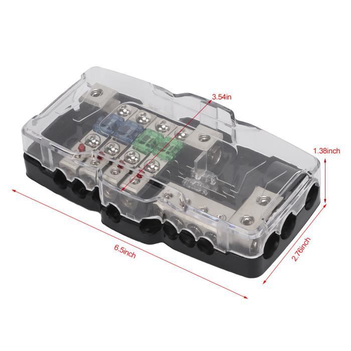 Boîte à Fusibles 8 Voies Avec LED Indicateur - 12V/24V, Couvercle Transparent, 10 Fusibles Inclus, Pour Voiture/bateau