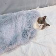 Doux chien couverture chat lit tapis longue peluche chaude Double couche moelleux profond sommeil co Dark Grey 56x36CM-1