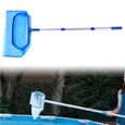 VGEBY Épuisette de piscine avec manche télescopique Écumoire de piscine Nettoyage des feuilles pour piscines et spas-1