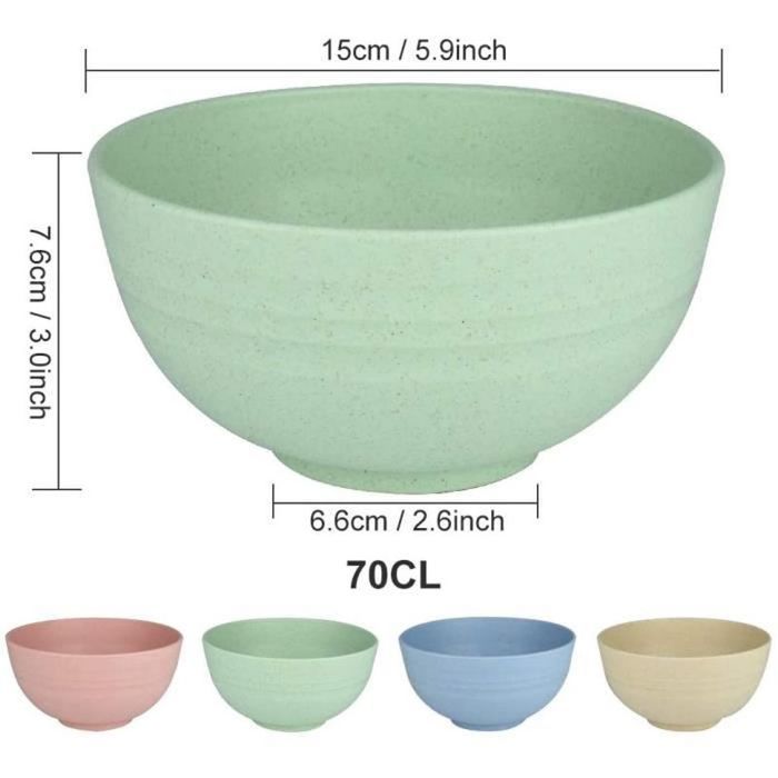 TuYines Lot De 4 Bols Céréales 700 Ml - Céramique Élégante - Micro-ondes & Four - 15 Cm
