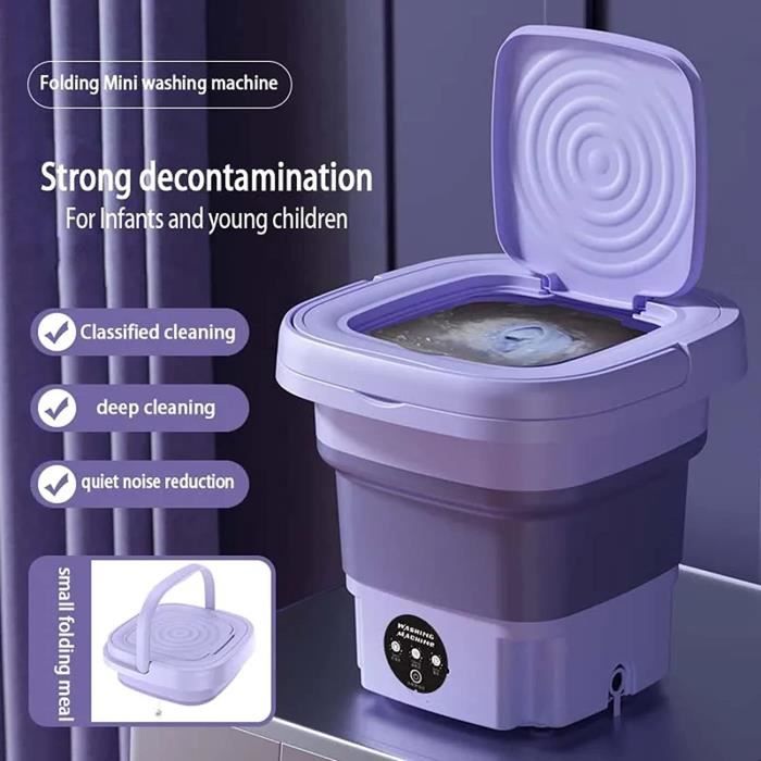 Mini-machine à laver portable petite machine à linge pliable avec panier de  vidange Écran tactile de lave-linge léger et minut[406] - Cdiscount  Electroménager