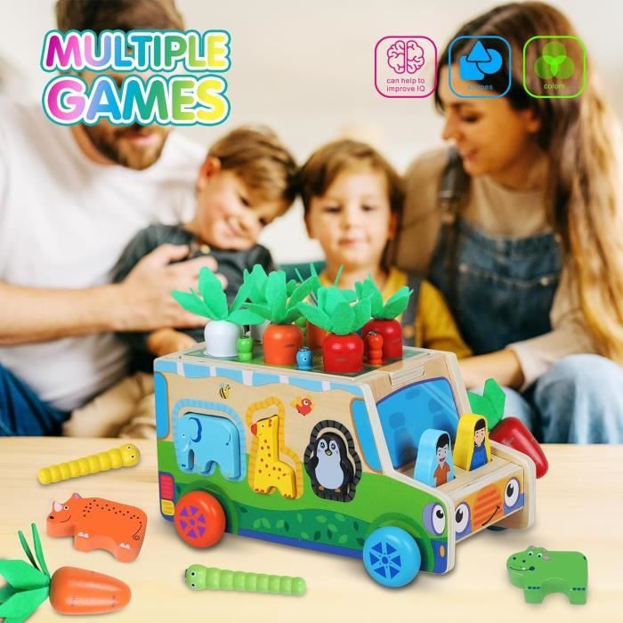 Jeux Montessori 12 18 mois - Jouet à tirer en bois - Camion et Formes à Trier | JouetApprends Jeux Montessori 12 18 mois - Jouet à tirer en bois - Camion et Formes à Trier | JouetApprends