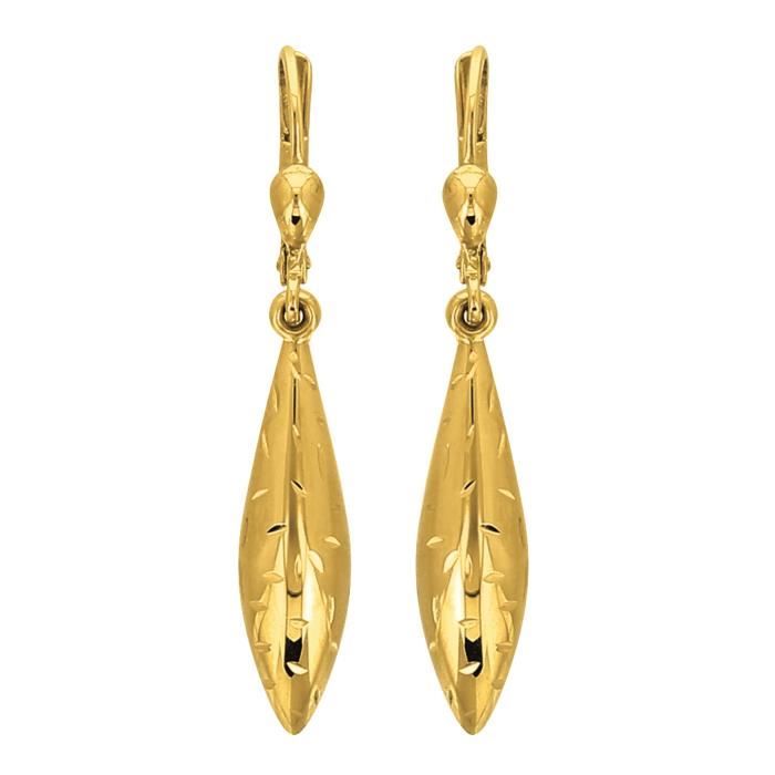 Boucles D'oreilles En Or 18 Carats - Style Boucle Simple, Or Jaune (Neuf Avec étiquettes)