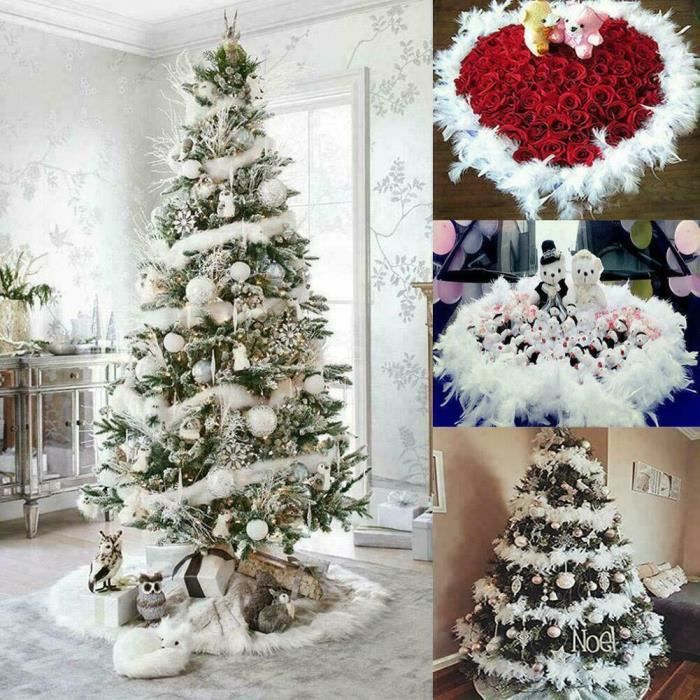 Guirlande plume blanche pour arbre de Noël, décoration de fête - Cdiscount  Maison