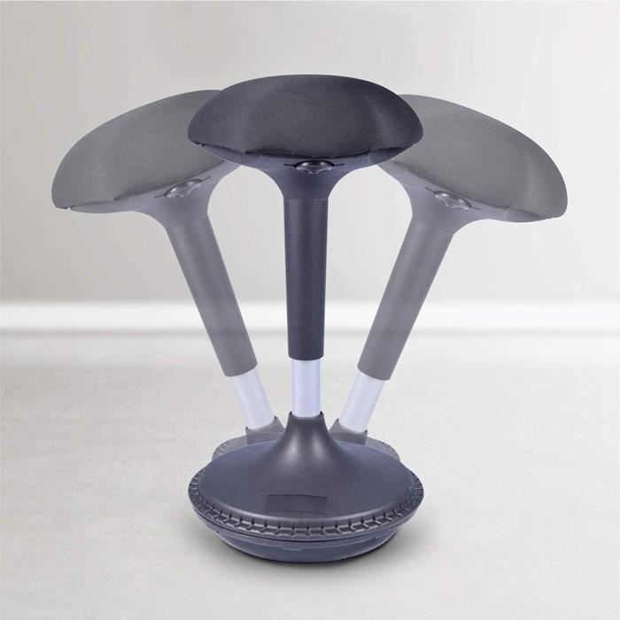 Tabouret Bureau Ergonomique Dynamique Bonmedico Stari - Siège Pivotant Réglable Hauteur 55-83 Cm - Assis Debout Noir