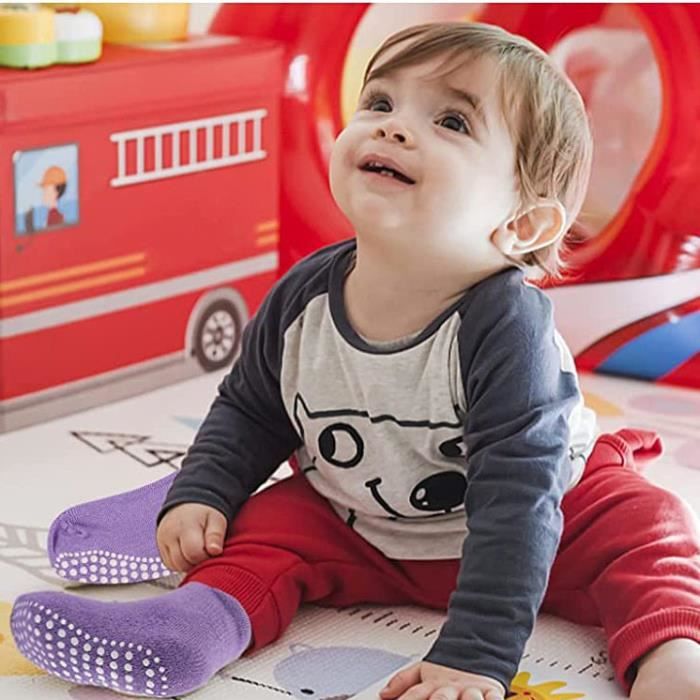 DAMILY® Chaussette Antiderapante Bebe Enfant Chaussettes Lot de 6