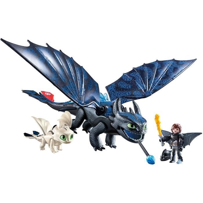 Krokmou et Harold avec un bébé dragon 70037 PLAYMOBIL : la boîte à Prix  Carrefour